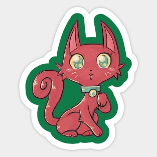 Pretty Red Kitty Cat Sticker